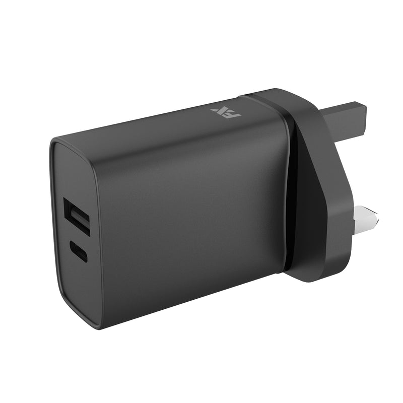 FX Factory 20W/18W Dual USB Mains Charger - Black | 646630 from FX Factory - DID Electrical