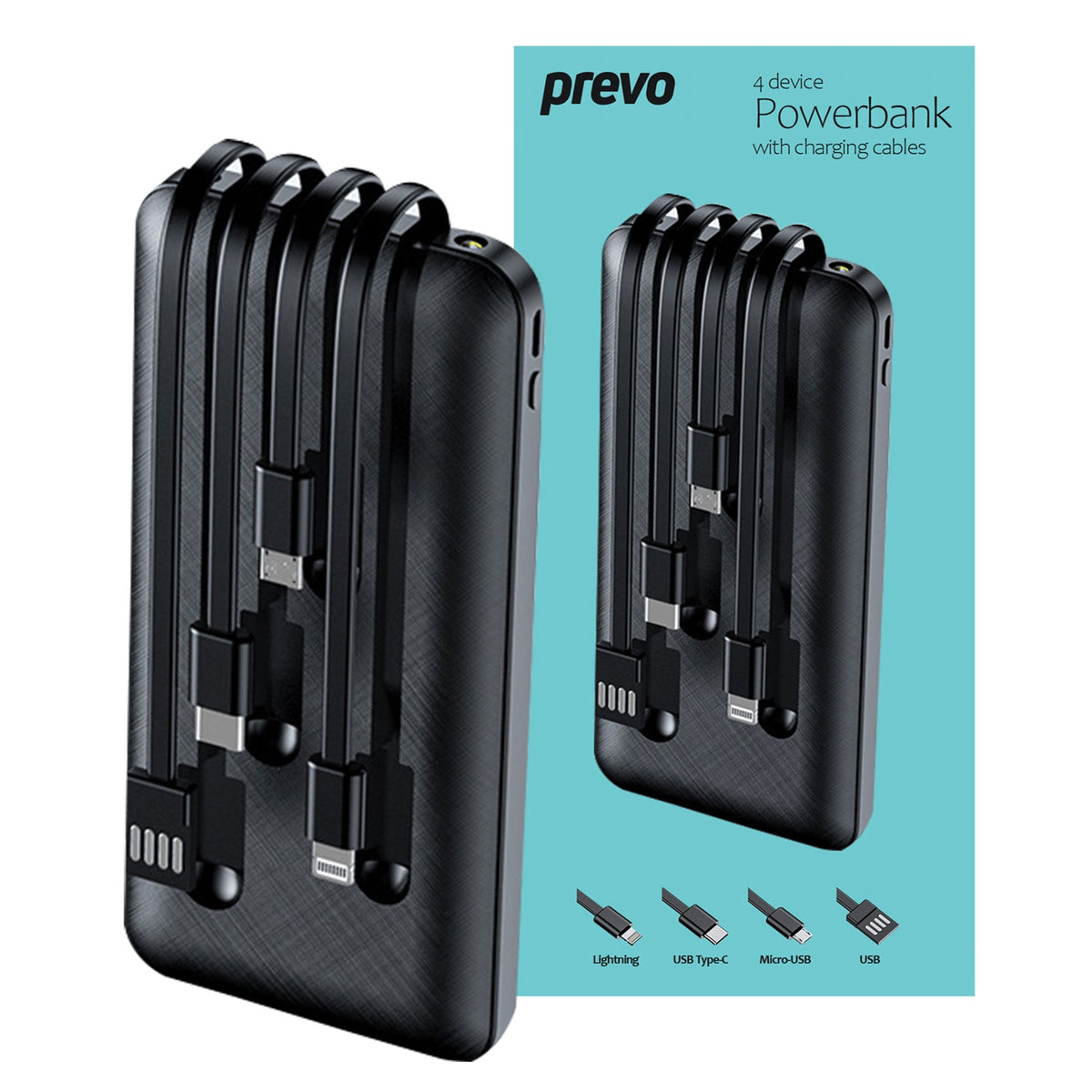 Prevo 10000mAh Portable Charging Power Bank - Black | 658446 from Prevo - DID Electrical