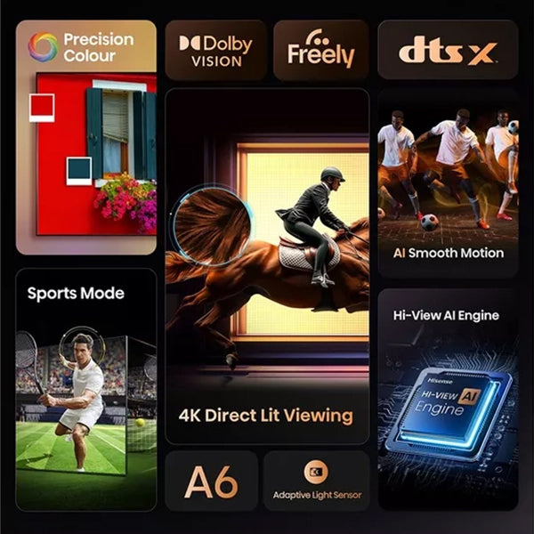 Hisense A6Q 65" 4K Smart TV - Black | 65A61Q from Hisense - DID Electrical