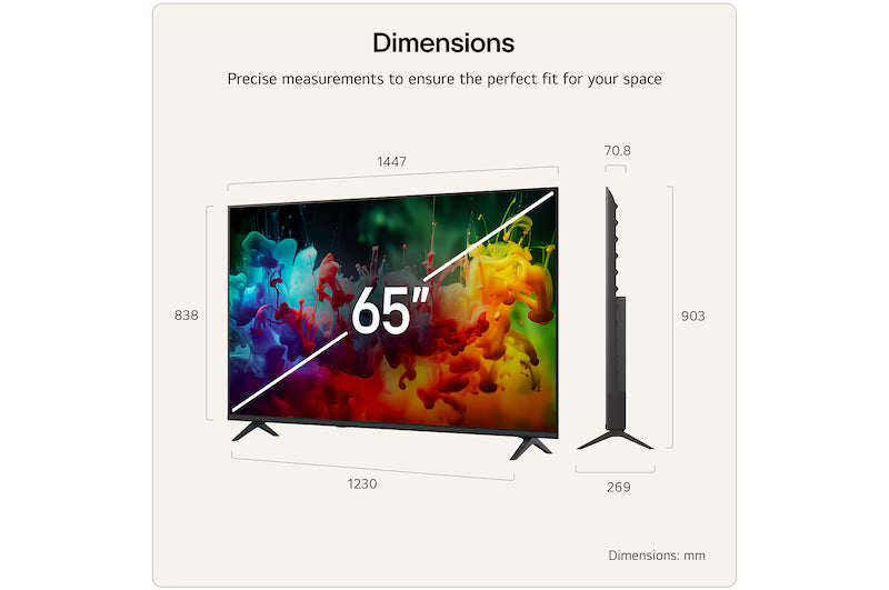 LG QNED72 65" 4K Smart TV - Black | 65QNED72B6B.AEI