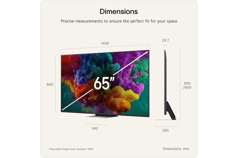 LG QNED86 65" 4K Smart TV - Black | 65QNED86B6B.AEI