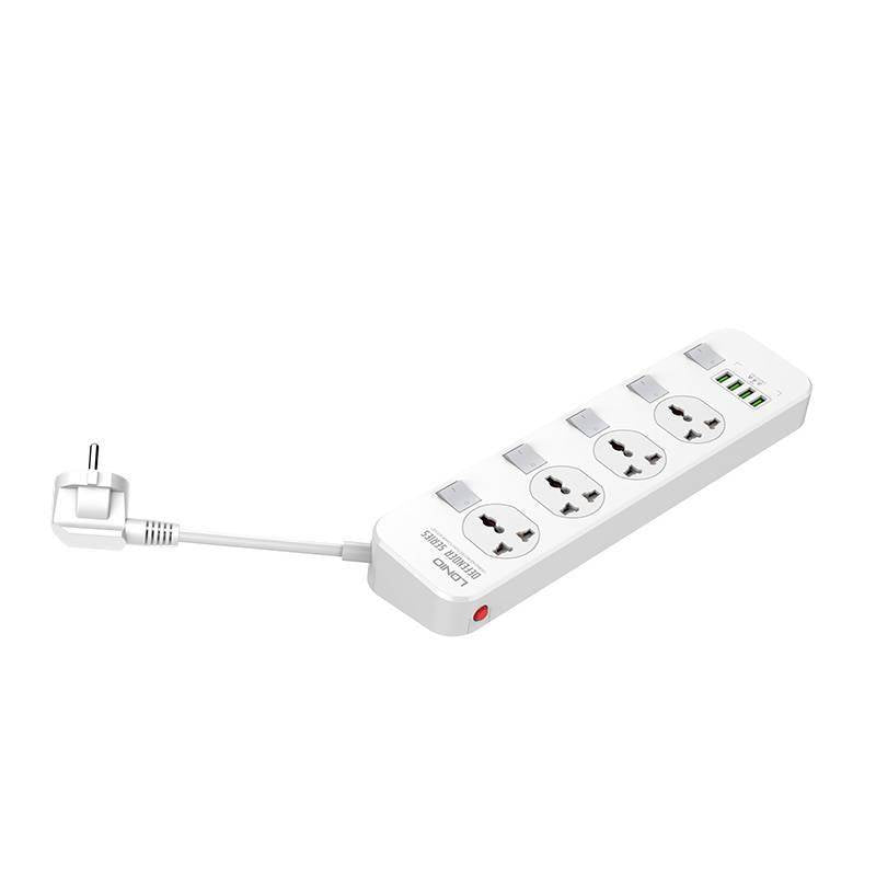 Ldnio 2M 2500W Power Strip with 4 AC Sockets - White | 691441 from Ldnio - DID Electrical