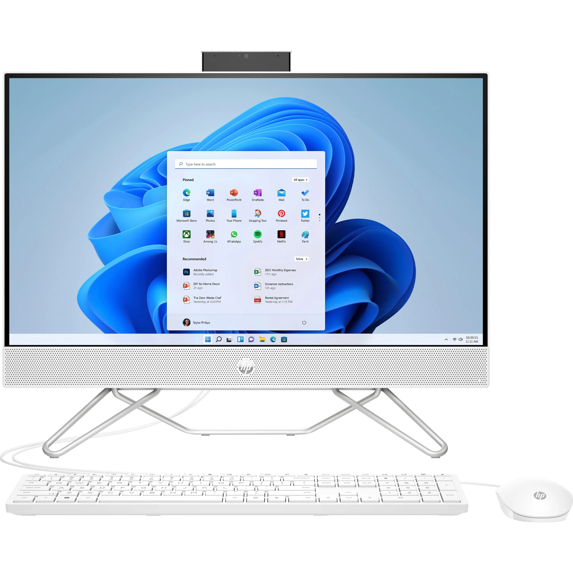 HP 23.8" Intel Celeron 4GB/256GB All In One Desktop - Starry White | 6L2W7EA#ABU from HP - DID Electrical