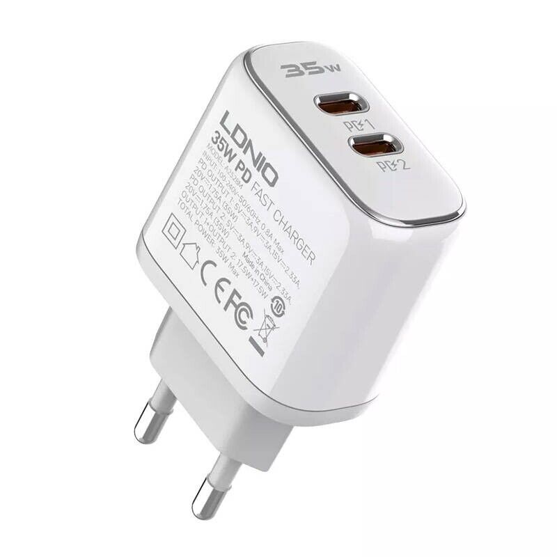 Ldnio 2xUSB-C PD USB-C to Lightning Fast Charger - White | 700280 from Ldnio - DID Electrical