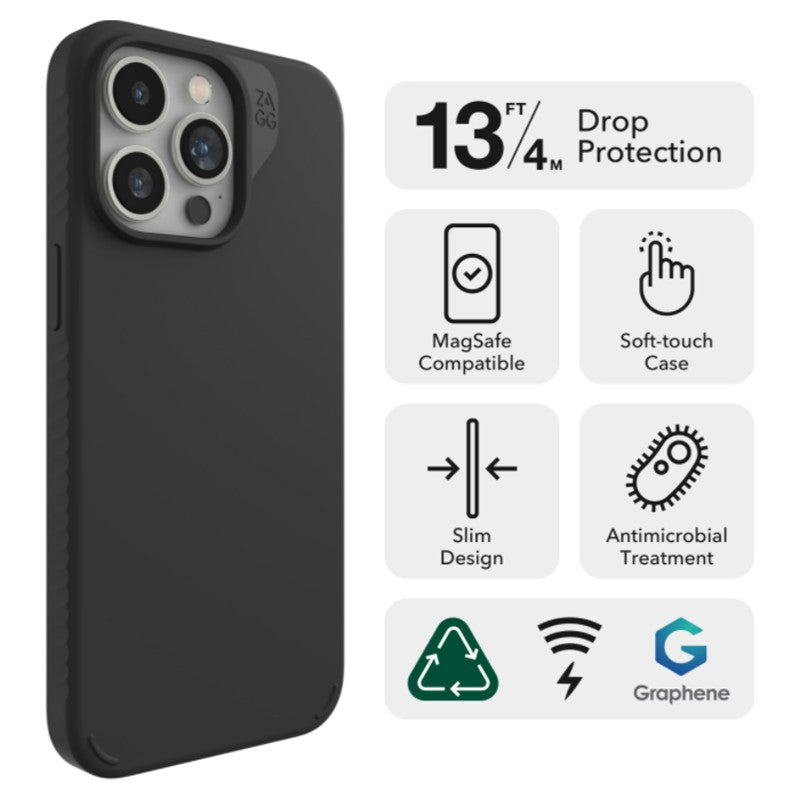 Zagg Manhattan Snap Case For iPhone 15 Pro - Black | 702312678 from Zagg - DID Electrical