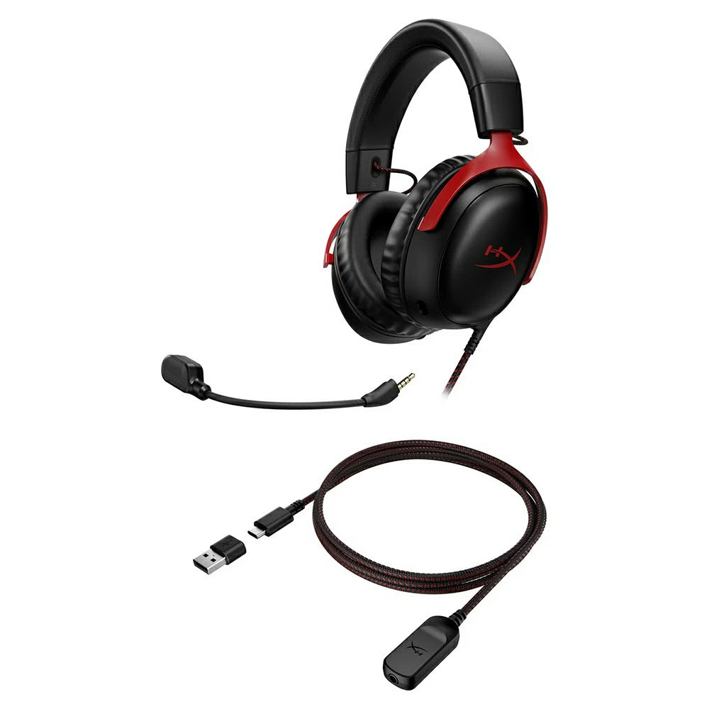 HP HyperX Cloud III Over-Ear Gaming Headset - Black &amp; Red | 727A9AA from HP - DID Electrical