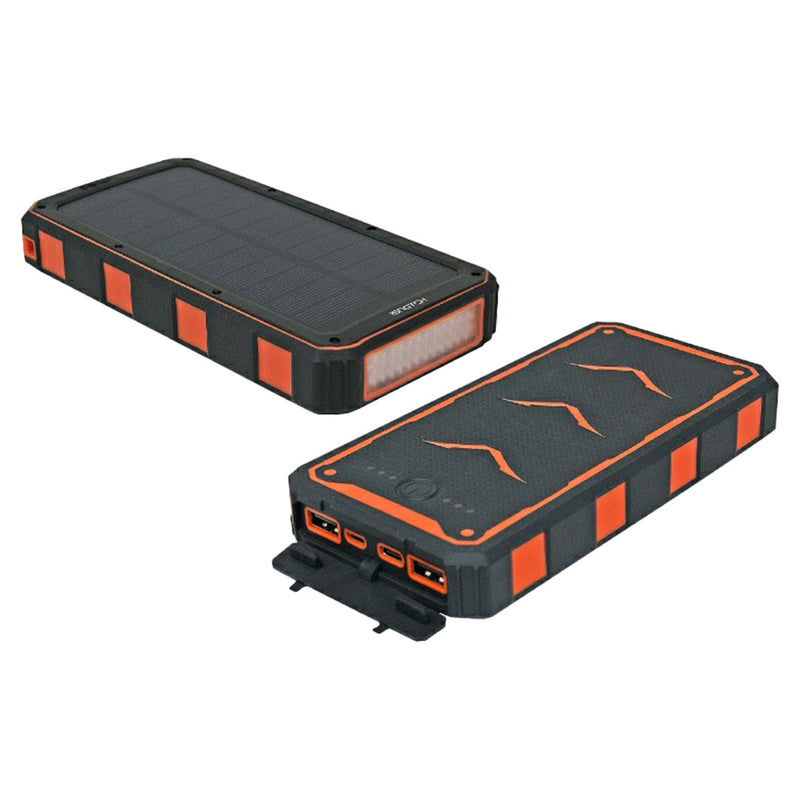 Fleming S20 20000mAh Power Bank with Solar Energy - Black & Orange | 755790 from Fleming - DID Electrical