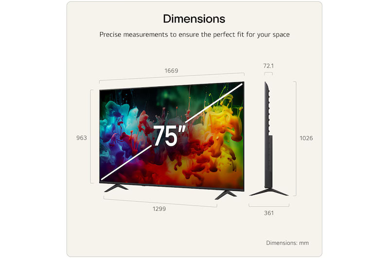 LG QNED72 75" 4K Smart TV - Black | 75QNED72B6A.AEI