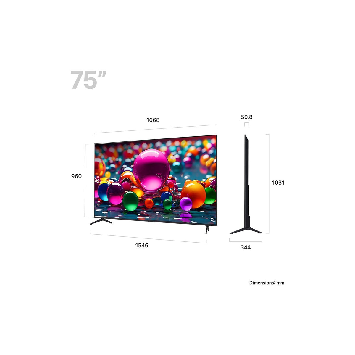 LG AI UA75 75&quot; 4K Smart TV - Black | 75UA75006LA.AEKQ from LG - DID Electrical