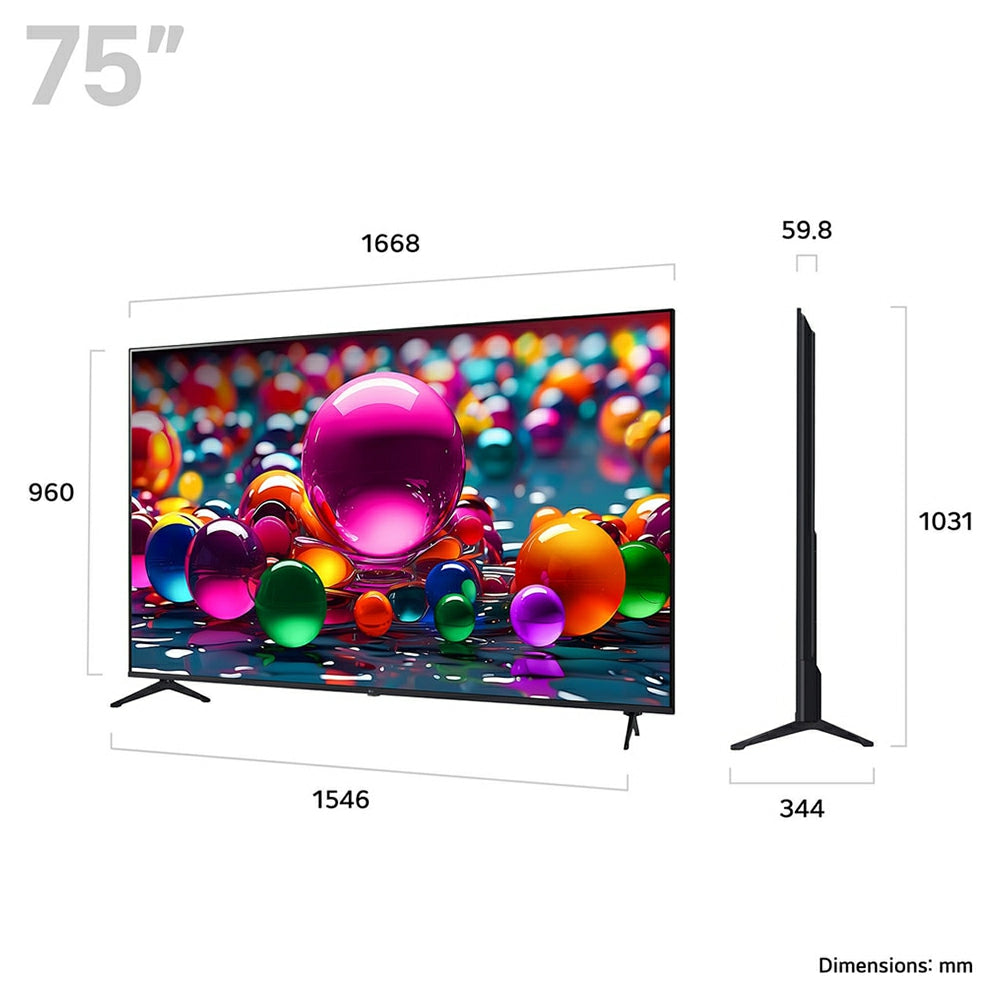 LG AI UA75 75&quot; 4K Smart TV - Black | 75UA75006LA.AEKQ from LG - DID Electrical