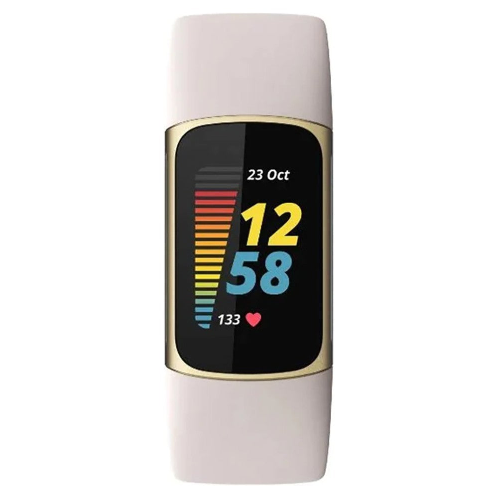 Fitbit Charge 5 Fitness and Health Tracker - Lunar White / Soft Gold Stainless Steel | 79-FB421GLWT from Fitbit - DID Electrical