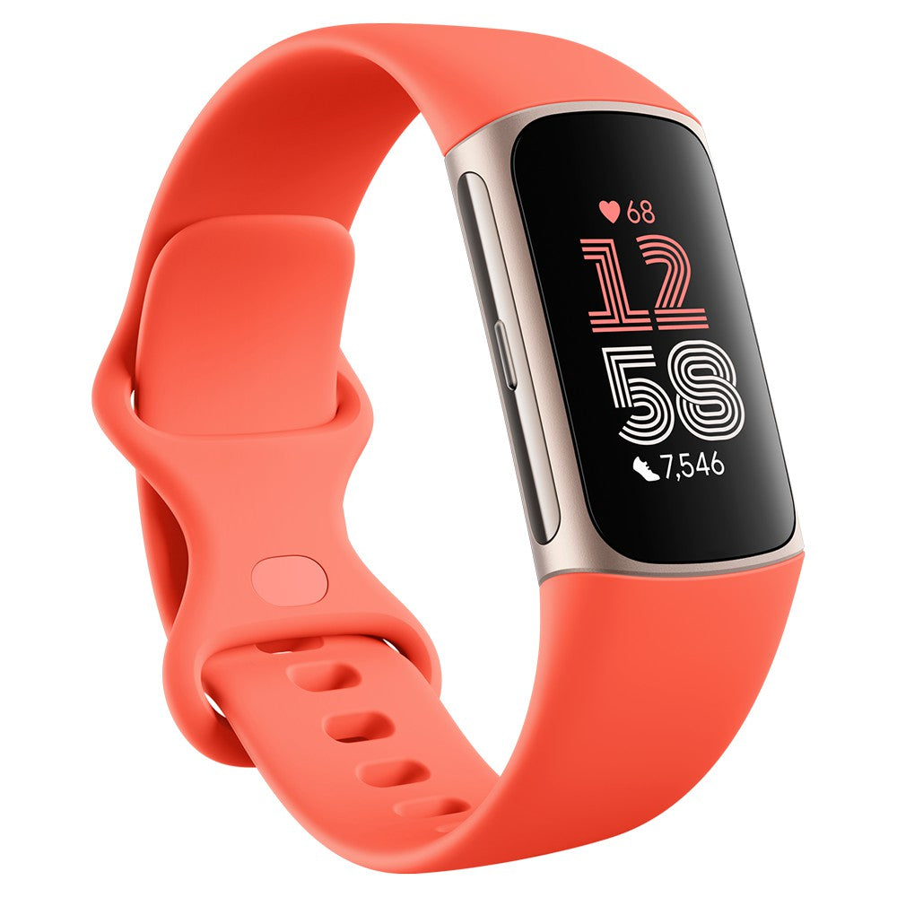 Fitbit Charge 6 Advanced Fitness Tracker Band with Aluminium Case - Coral/Champagne Gold Aluminium | 79-GA05184-GB from Fitbit - DID Electrical