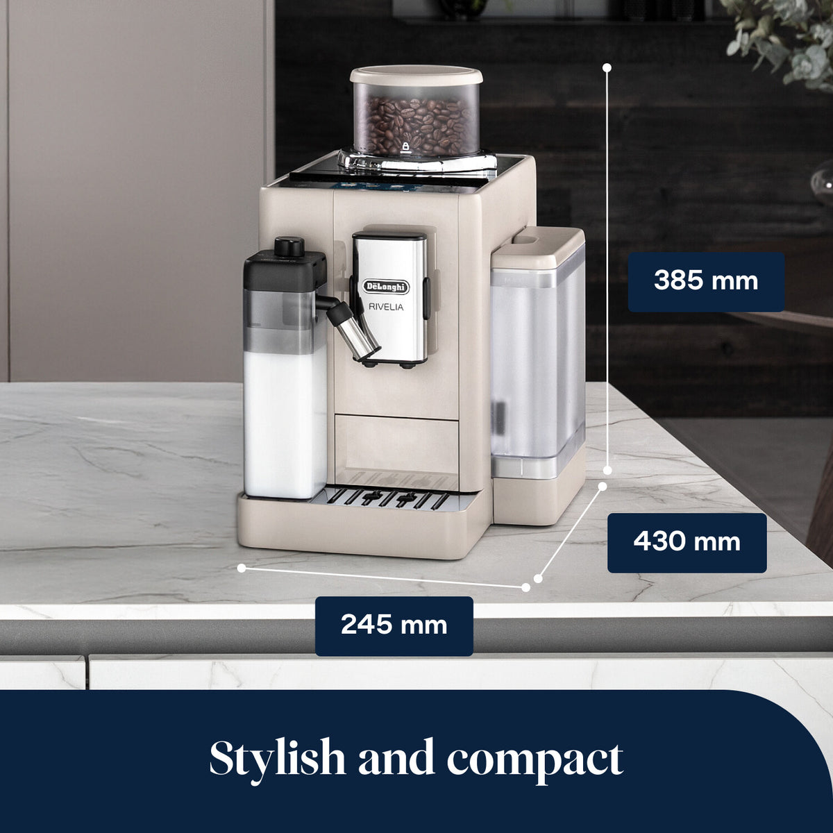 DeLonghi Rivelia 1.4L Automatic Coffee Machine - Sand Beige | EXAM440.55.BG