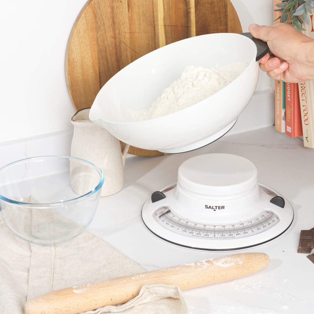 Salter Aquaweigh Mechanical Kitchen Scale - White | 800 WHBKDR from Salter - DID Electrical