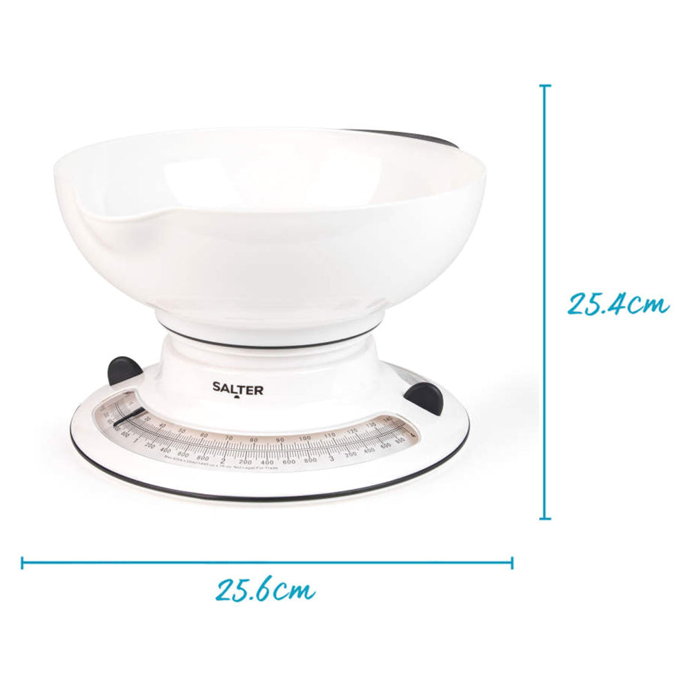 Salter Aquaweigh Mechanical Kitchen Scale - White | 800 WHBKDR from Salter - DID Electrical