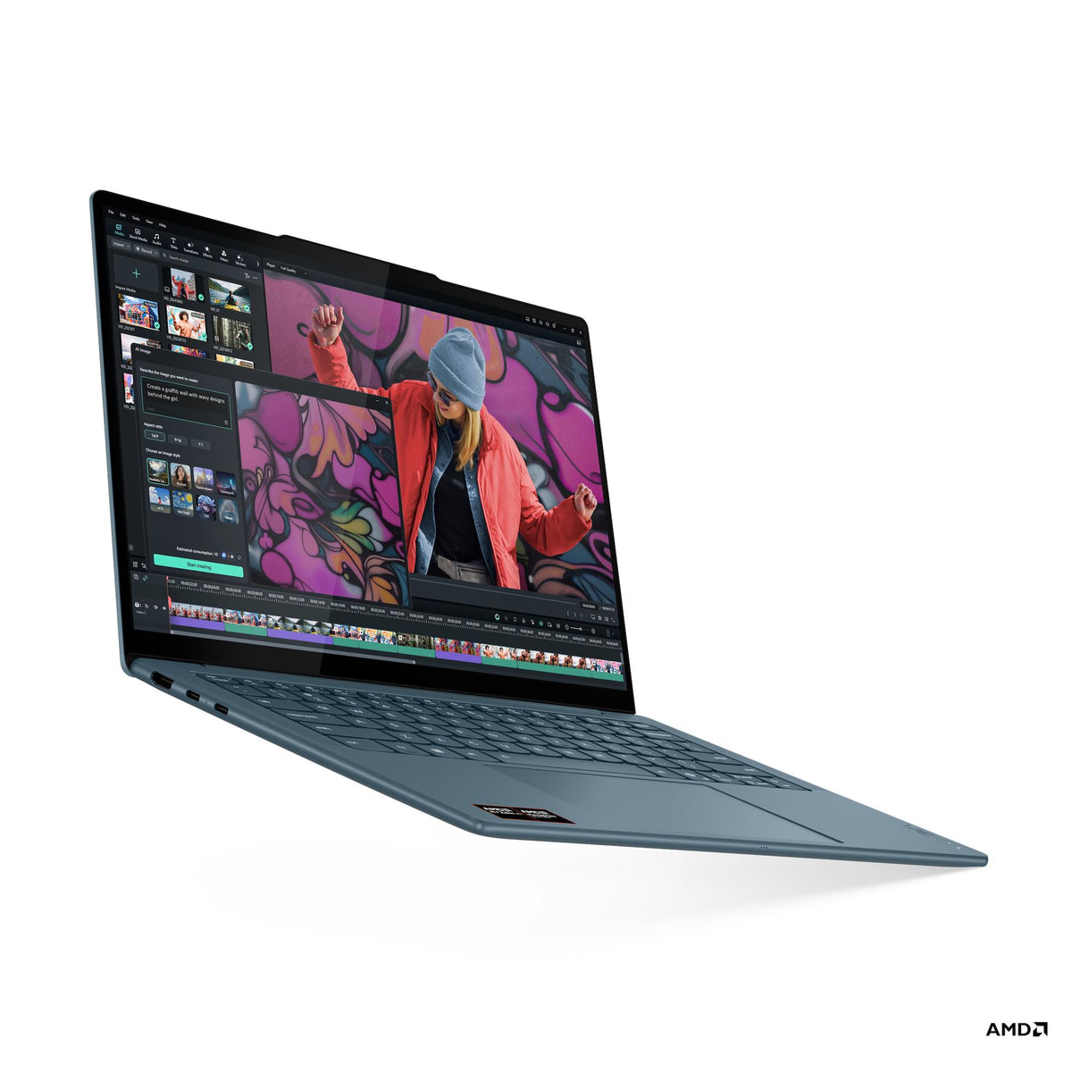 Lenovo Yoga Slim 7 AMD Ryzen AI 5 14" 16GB/512GB Laptop - Tidal Teal | 83JY0076UK from Lenovo - DID Electrical