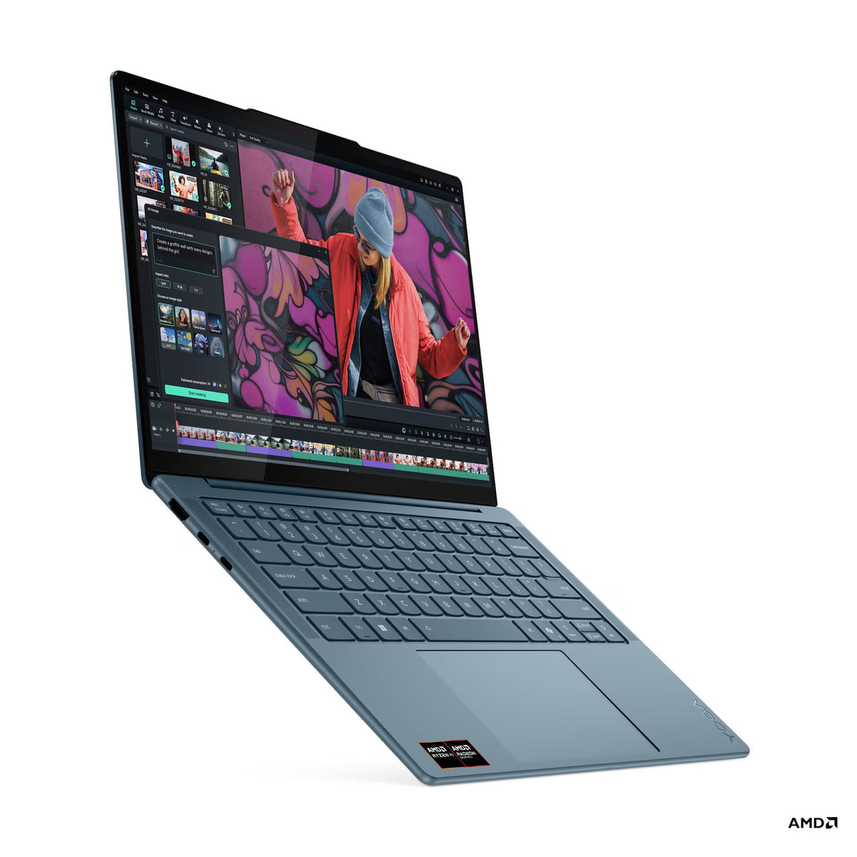 Lenovo Yoga Slim 7 AMD Ryzen AI 5 14" 16GB/512GB Laptop - Tidal Teal | 83JY0076UK from Lenovo - DID Electrical