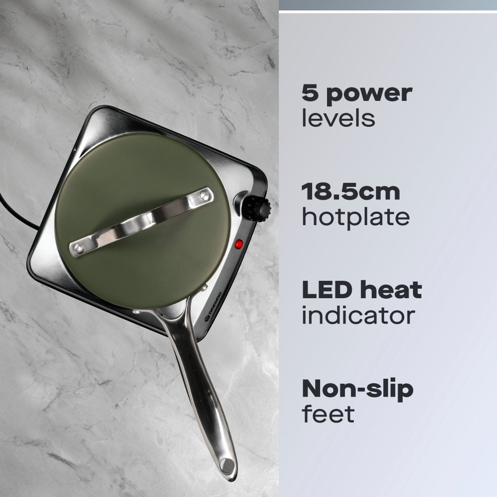 Daewoo Single 1500W Hot Plate Hob - Stainless Steel | 874976 from Daewoo - DID Electrical