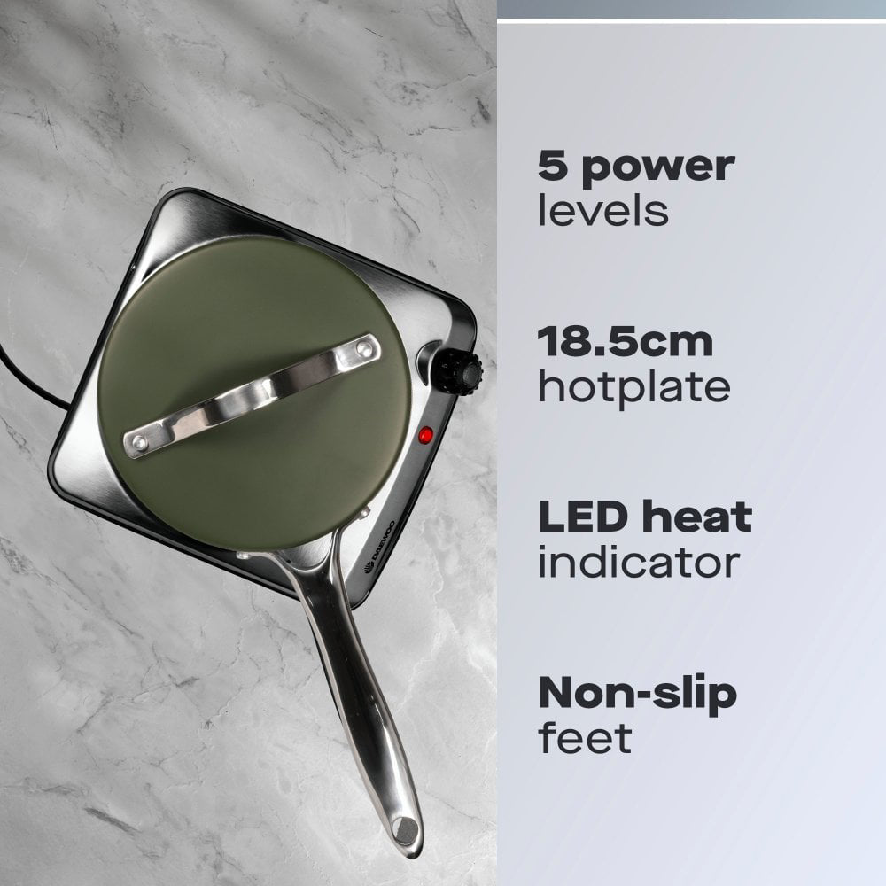 Daewoo Single 1500W Hot Plate Hob - Stainless Steel | 874976 from Daewoo - DID Electrical