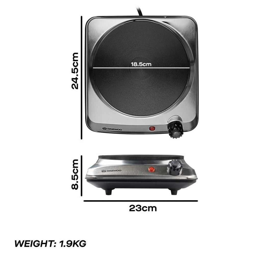 Daewoo Single 1500W Hot Plate Hob - Stainless Steel | 874976 from Daewoo - DID Electrical
