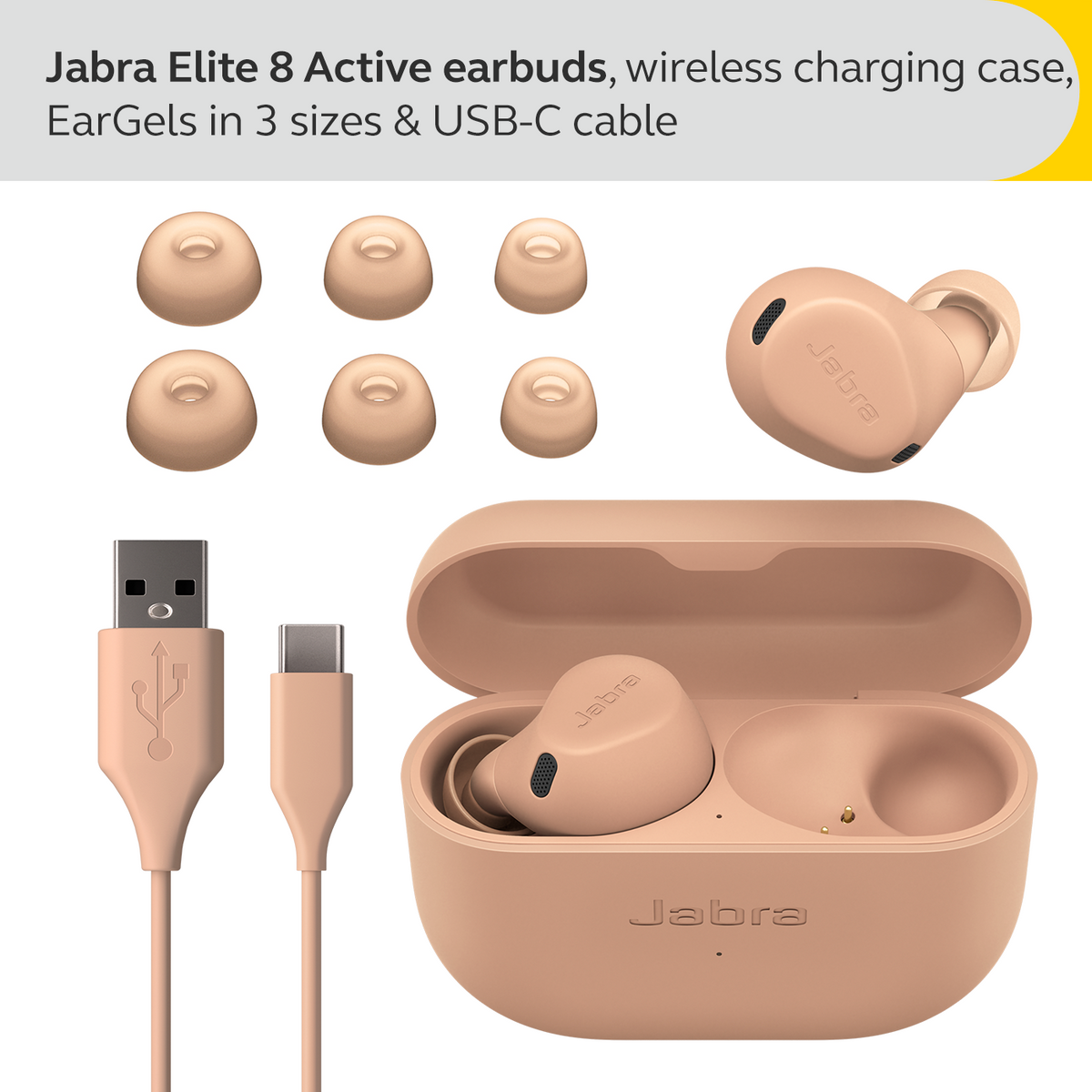 Jabra Elite 8 Active In-Ear Earbuds - Caramel | 100-99160902-99 from Jabra - DID Electrical