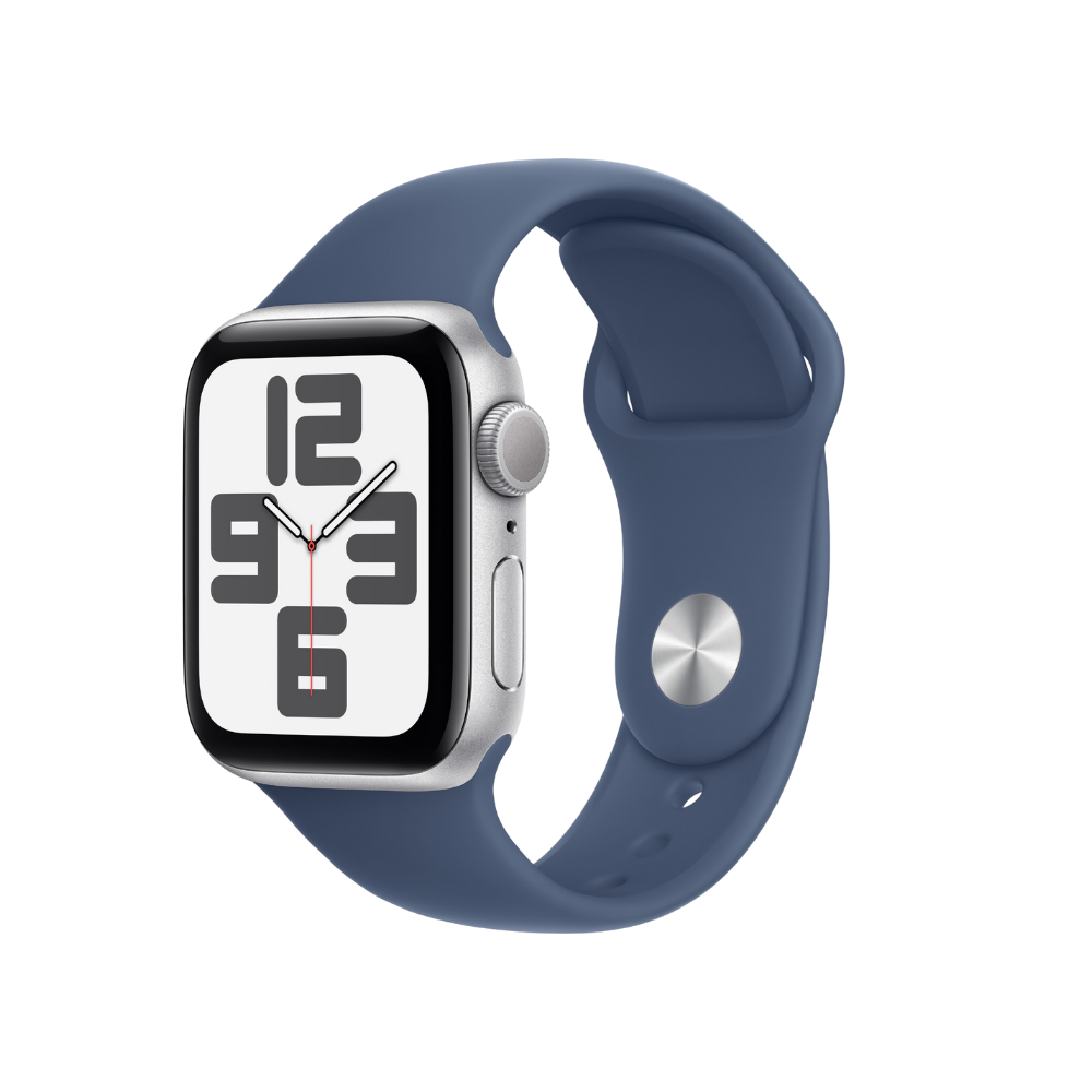 Apple Watch SE GPS 40MM Silver Aluminium Case with Denim Sport Band - S/M | MXEC3QA/A from Apple - DID Electrical