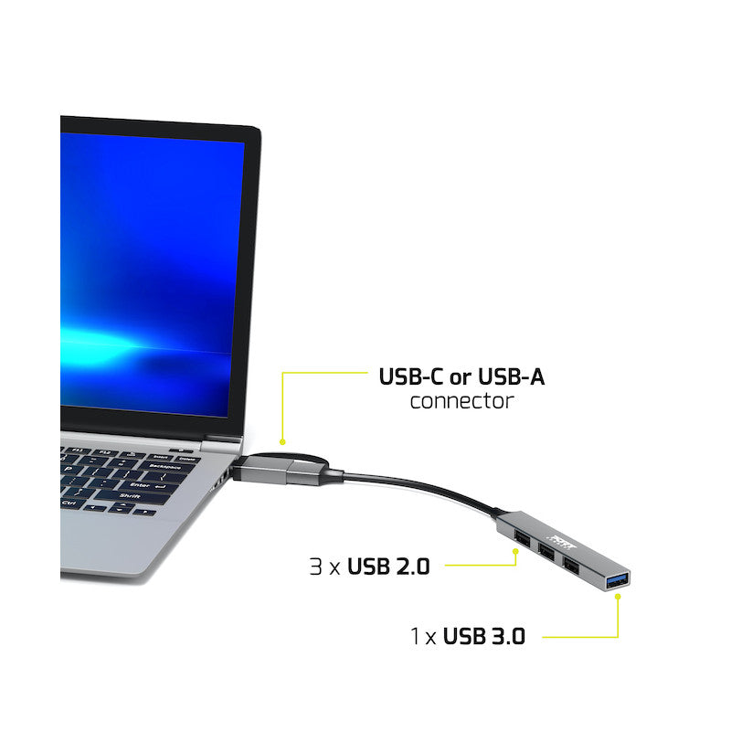 Port Connect USB-C / USB-A Hub with 4 USB-A Ports | 900160 from Port Connect - DID Electrical