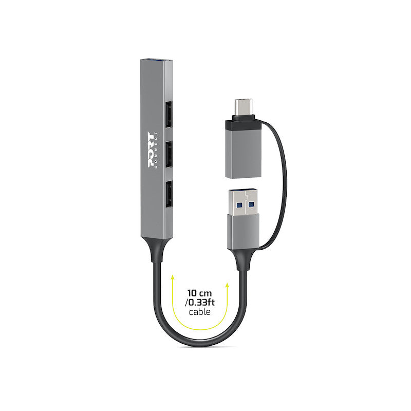 Port Connect USB-C / USB-A Hub with 4 USB-A Ports | 900160 from Port Connect - DID Electrical