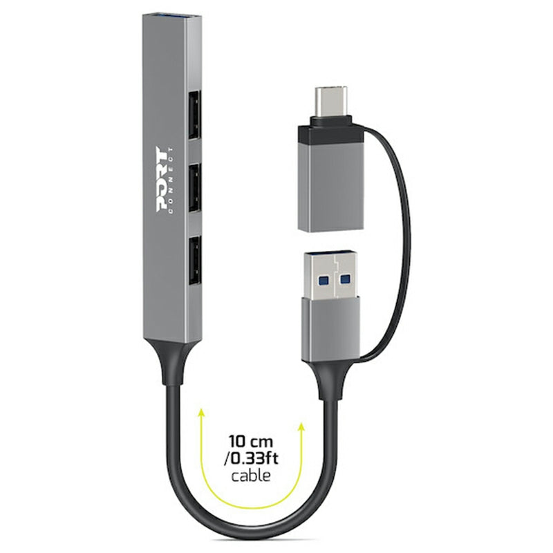 Port Connect USB-C / USB-A Hub with 4 USB-A Ports | 900160 from Port Connect - DID Electrical