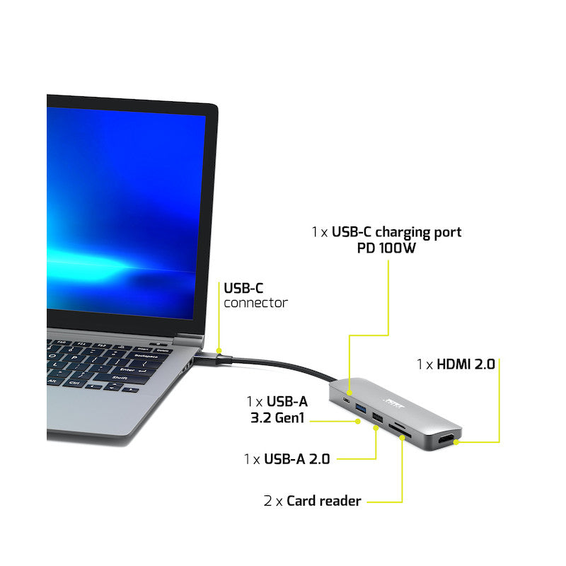 Port Connect 4K USB-C Docking Station with 100W Power Delivery - Grey | 900162 from Port Connect - DID Electrical