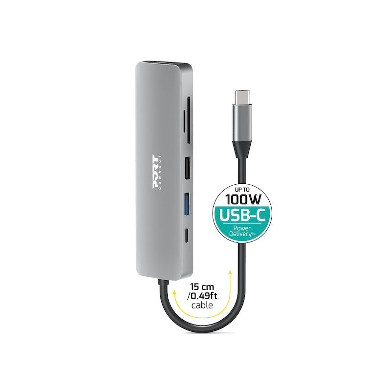 Port Connect 4K USB-C Docking Station with 100W Power Delivery - Grey | 900162 from Port Connect - DID Electrical