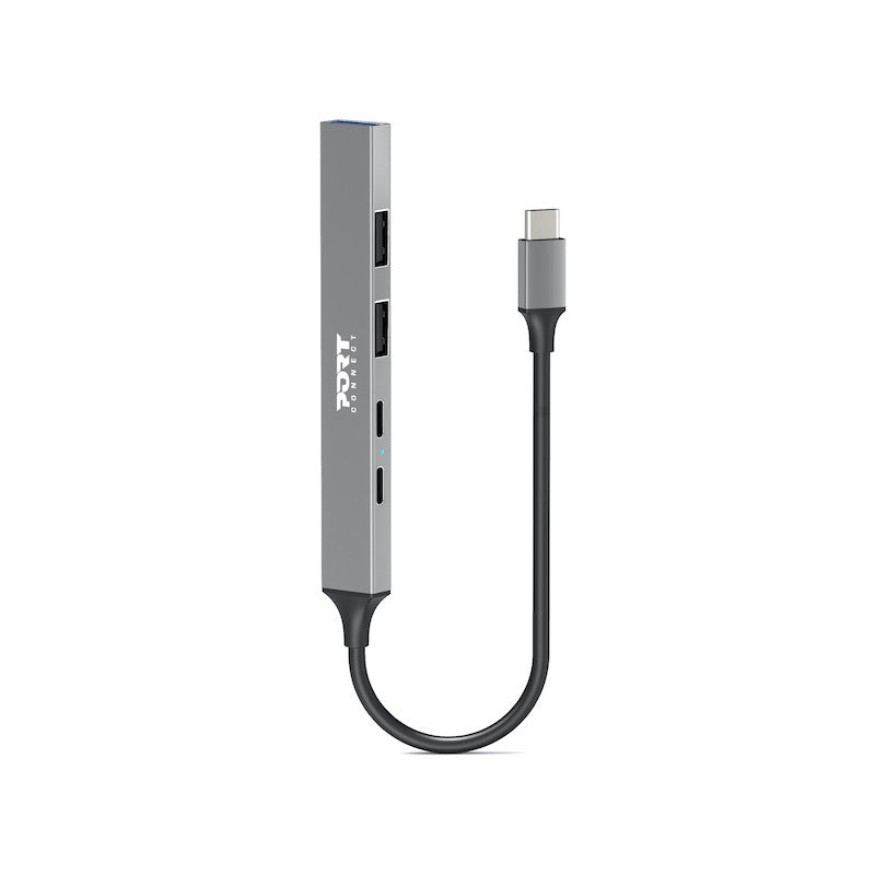 Port Connect USB-C Hub with 4 USB Ports - Grey | 900163 from Port Connect - DID Electrical