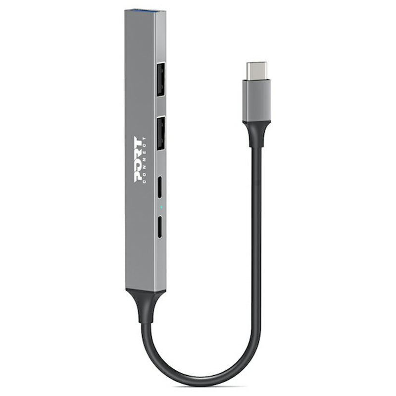 Port Connect USB-C Hub with 4 USB Ports - Grey | 900163 from Port Connect - DID Electrical