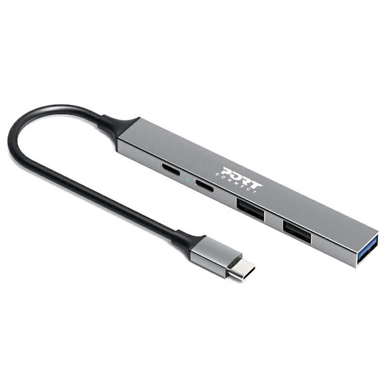 Port Connect USB-C Hub with 4 USB Ports - Grey | 900163 from Port Connect - DID Electrical