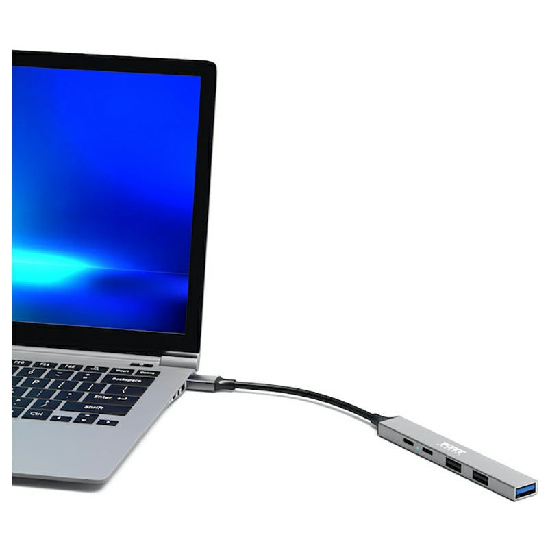 Port Connect USB-C Hub with 4 USB Ports - Grey | 900163 from Port Connect - DID Electrical