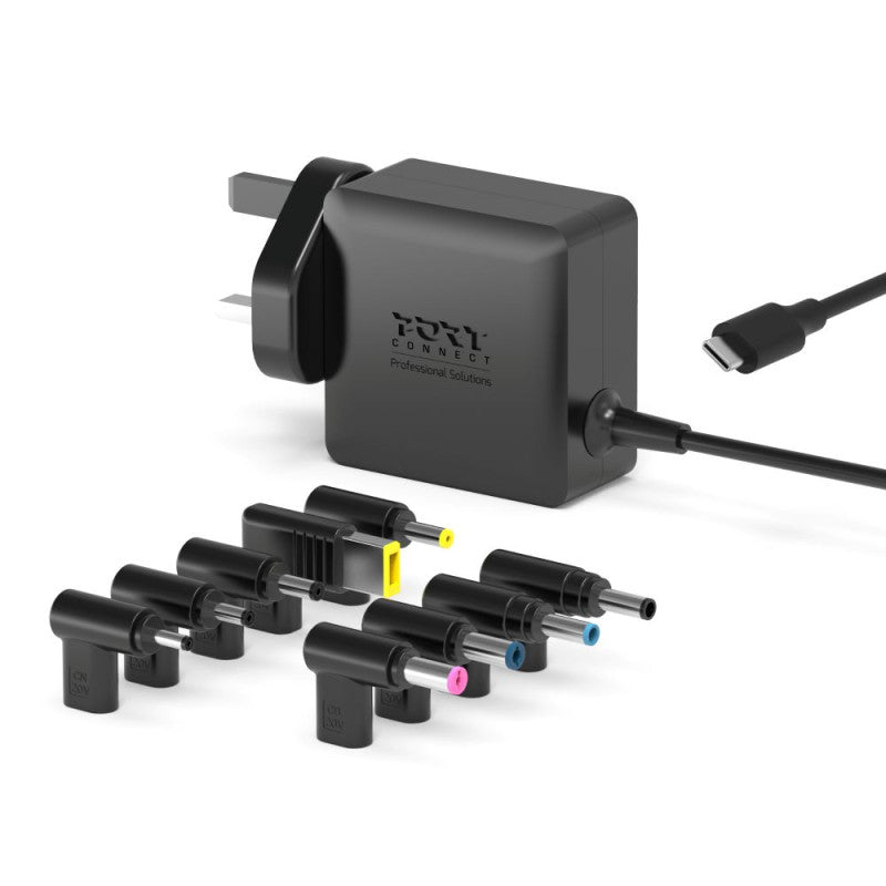 Port Connect 65W Universal GaN USB-C Power Adapter - Black | 904065UWUK