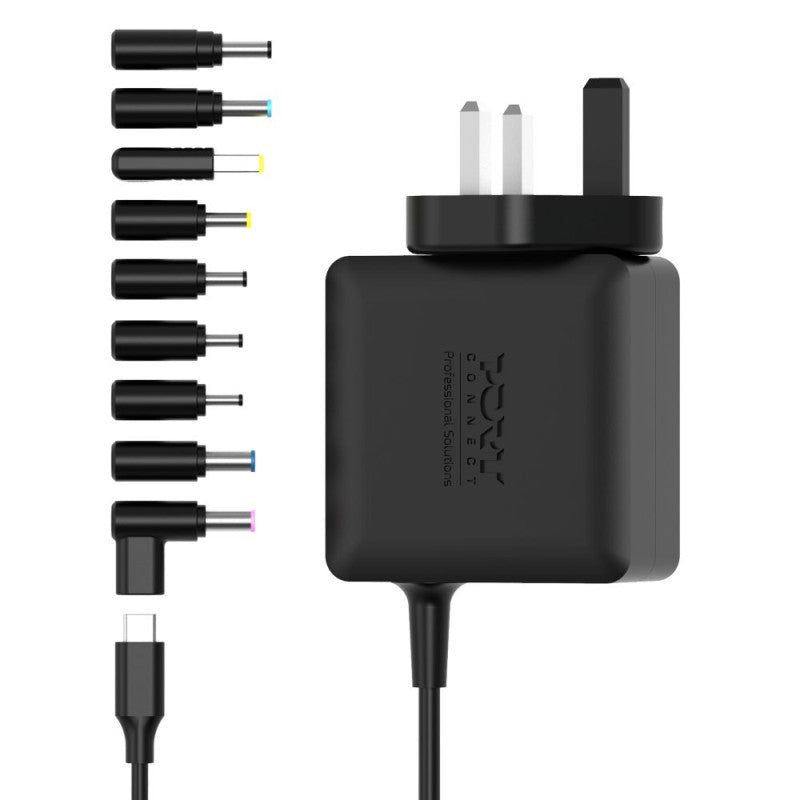 Port Connect 65W Universal GaN USB-C Power Adapter - Black | 904065UWUK