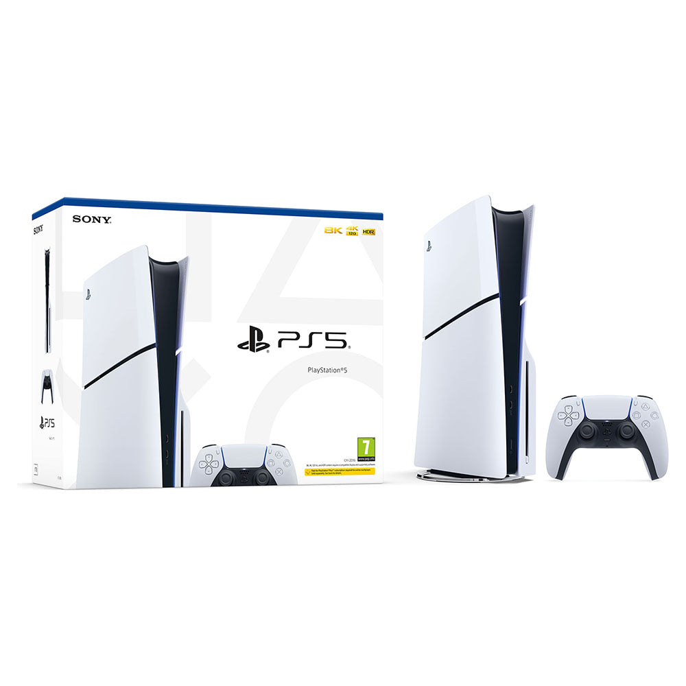 Sony PlayStation 5 (PS5 model group - slim) Disc Drive Console - White & Black | 9577157 from Sony PlayStation - DID Electrical