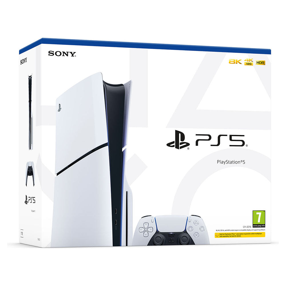 Sony PlayStation 5 (PS5 model group - slim) Disc Drive Console - White &amp; Black | 9577157 from Sony - DID Electrical