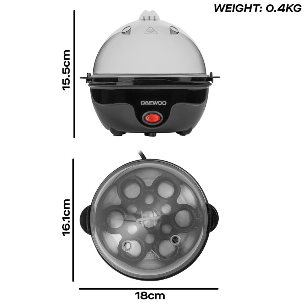 Daewoo Essentials Egg Boiler Machine - Black | 969924 from Daewoo - DID Electrical