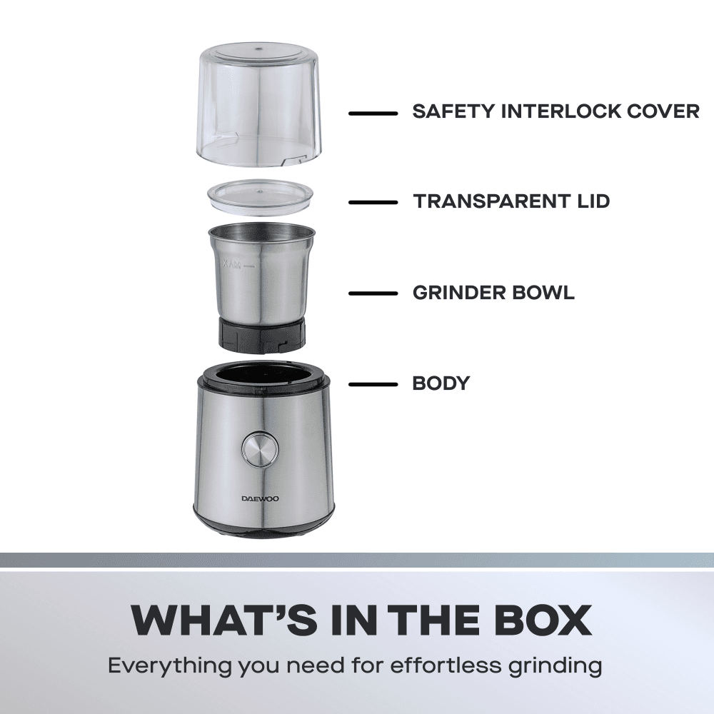 Daewoo Wet & Dry Coffee & Spice Grinder - Stainless Steel | 970128 from Daewoo - DID Electrical