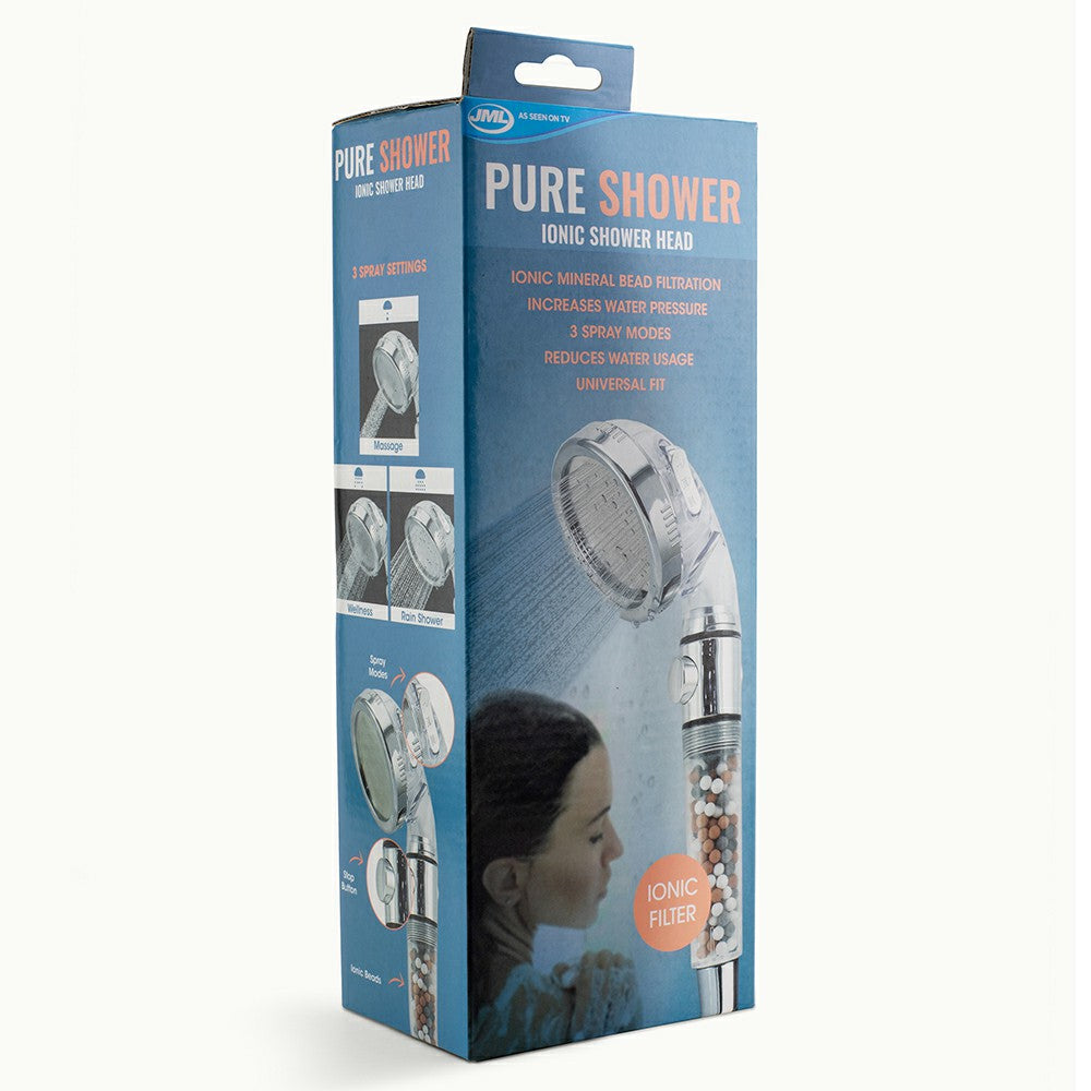 JML Pure Shower Powerful Filtering Shower Head - Stainless Steel | A002074 from JML - DID Electrical