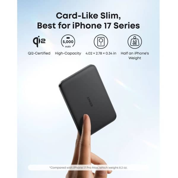 Anker Nano 5000mAh Wireless Charging Power Bank - Black | A1665H11
