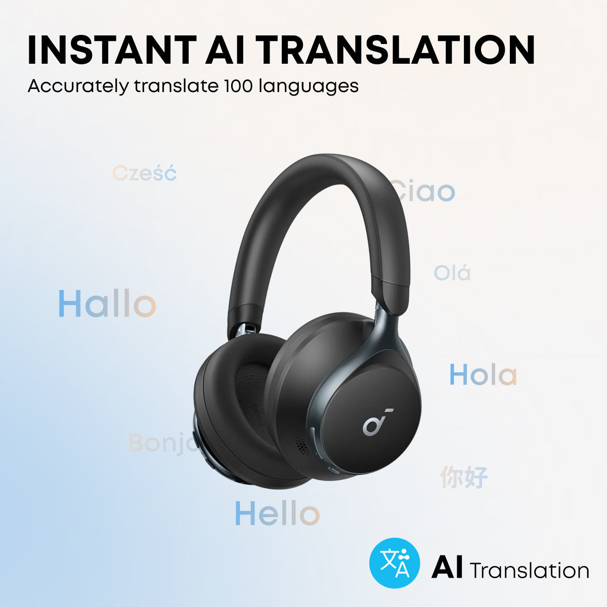 Soundcore Space One Over-Ear Wireless Noise Cancelling Headphone - Jet Black | A3035G11
