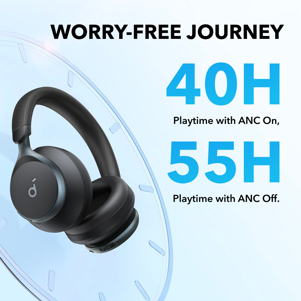 Soundcore Space One Over-Ear Wireless Noise Cancelling Headphone - Jet Black | A3035G11