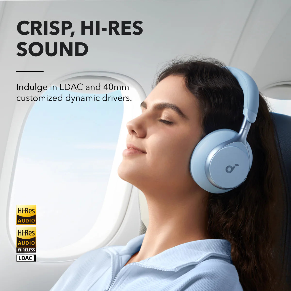 Soundcore Space One Over-Ear Wireless Noise Cancelling Headphone - Sky Blue | A3035G31