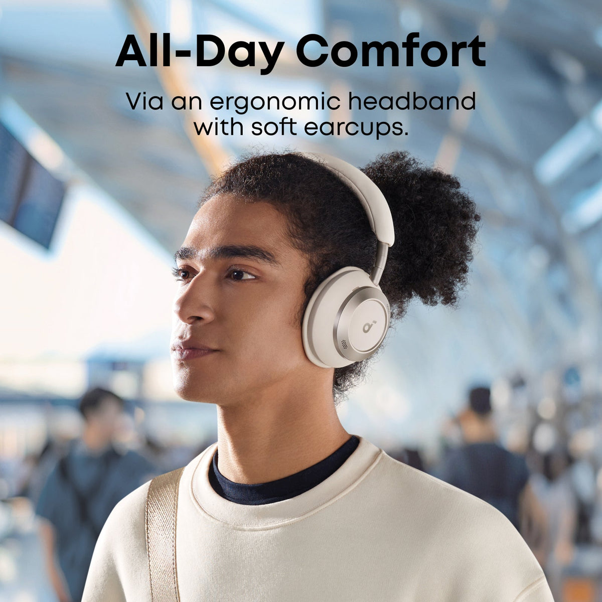Soundcore Space One Pro Over-Ear Wireless Noise Cancelling Headphone - Cream White | A3062G21