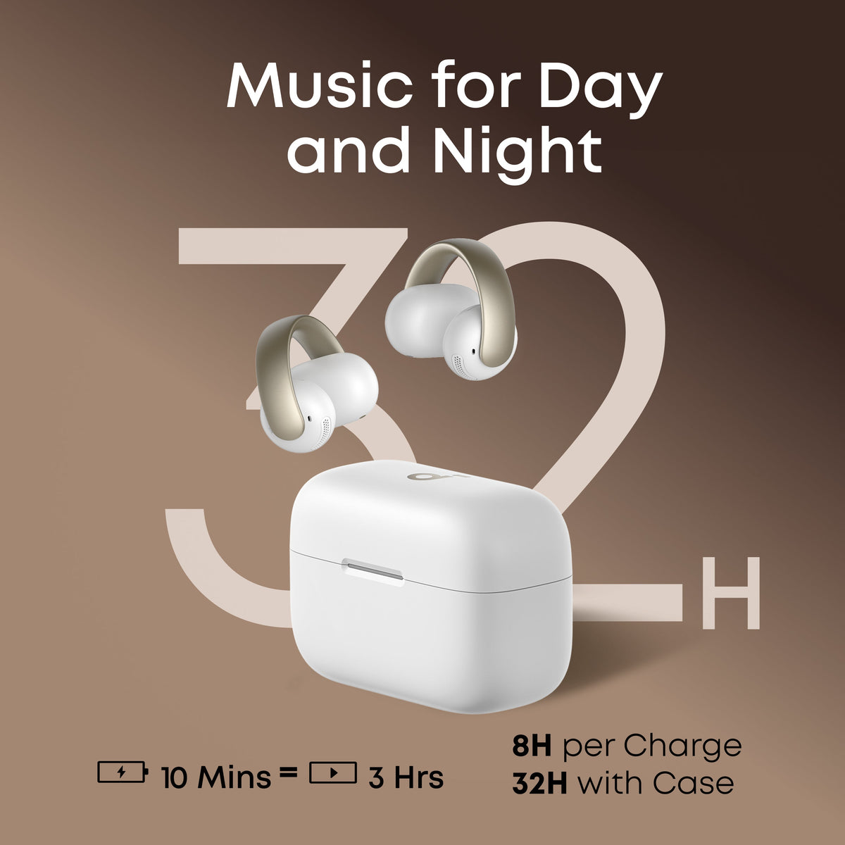Soundcore AeroClip Open-Ear Wireless Earbuds - Champagne Mist | A3388G21