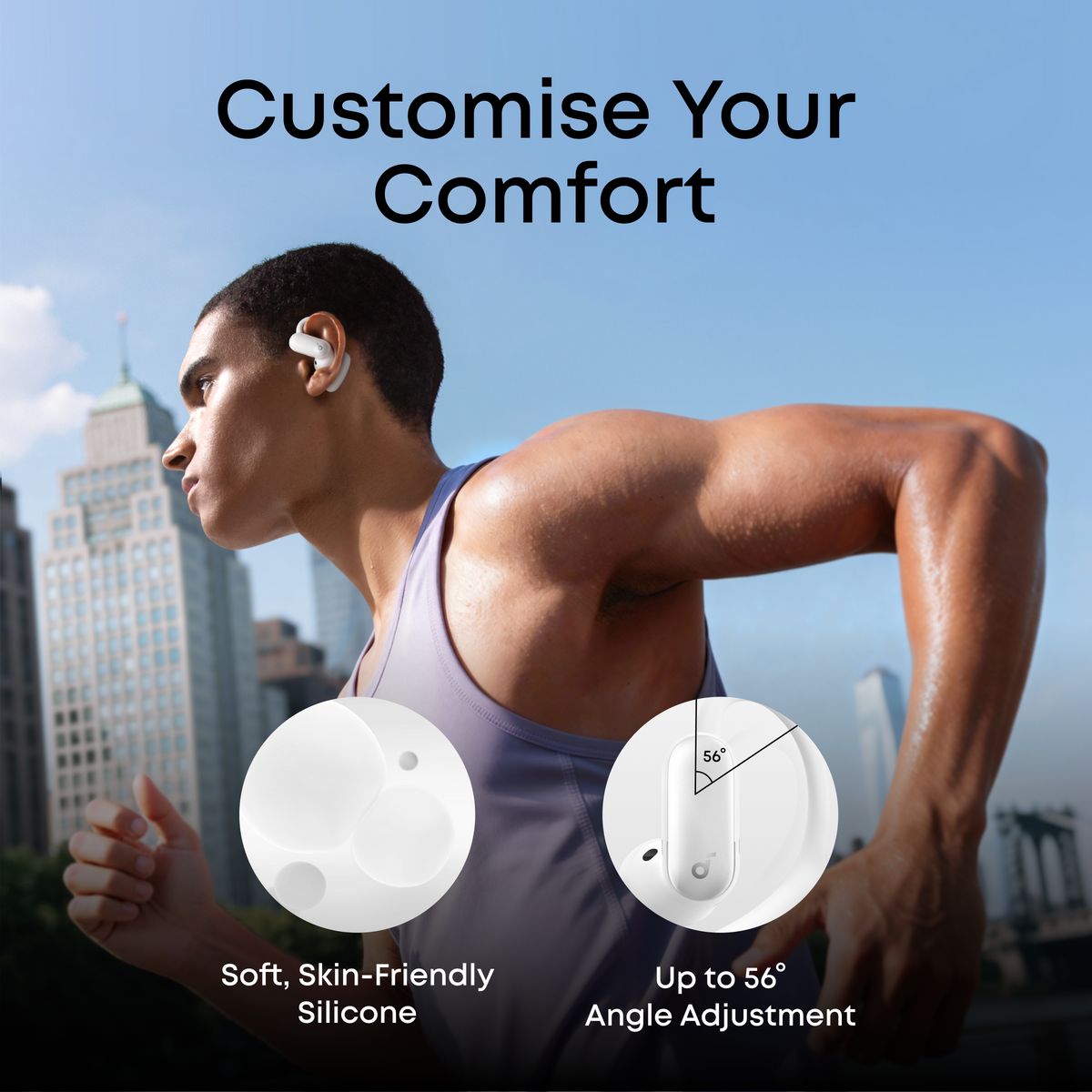 Soundcore AeroFit 2 Pro Open-Ear Wireless Bluetooth Earbuds - White | A3875G21