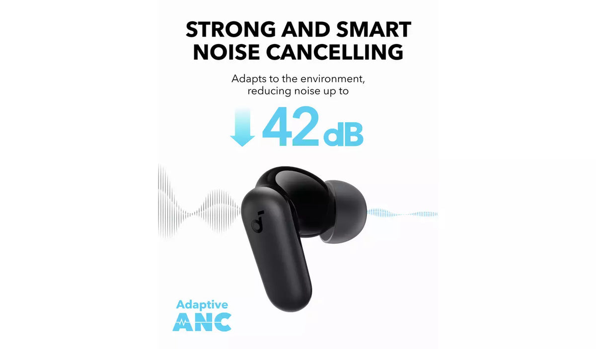 Soundcore R50i In-Ear Noise-Cancelling True Wireless Bluetooth Earbuds - Black | A3959G11